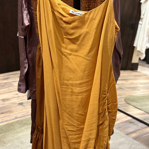 Reformation Mignon Dress (Ochre) - Picture 2 of 4